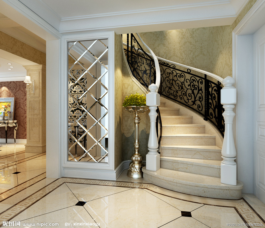 家装楼梯设计中的铁艺元素的光辉 (11)